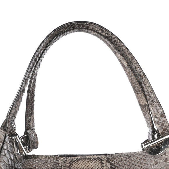 Cape Cobra Grey Snakeskin Large Shoulder Bag - Picture 11 of 12